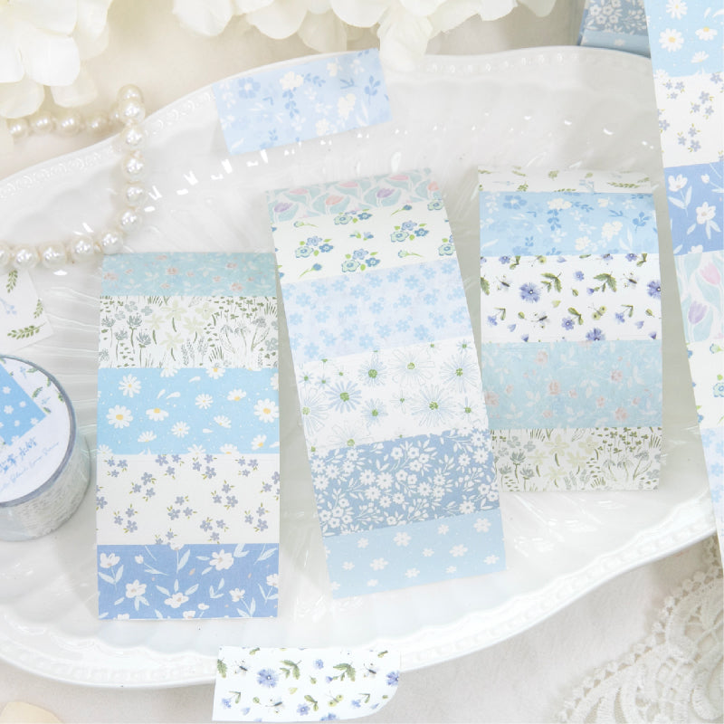 Flower letter series Die Cutting White Kraft Paper Tape featuring white, flower, and letter designs for journaling, scrapbooking and collage