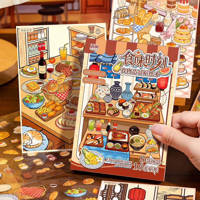 Flavor Moments Series 3D Sticker Book featuring book designs for journaling, scrapbooking and collage
