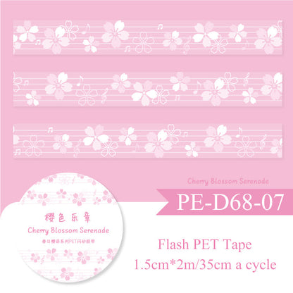 Spring Blossom Words Series Flash PET Tape