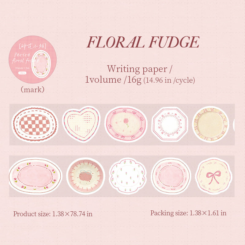 Floral Small Frame Series Die Cutting Writing Tape