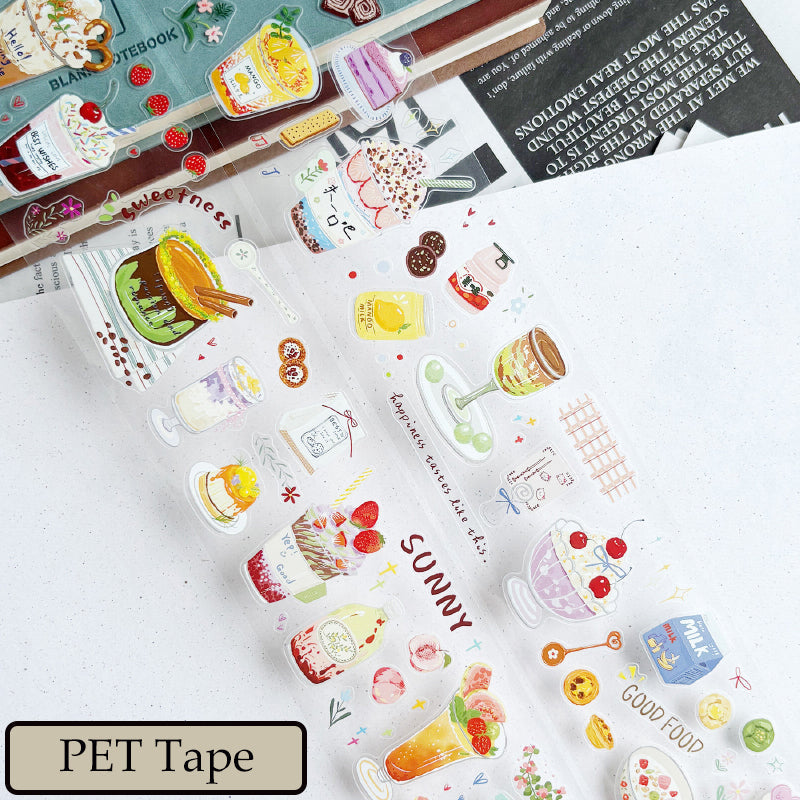 5cm*100cm Sweet Afternoon Die Cutting Washi/PET/Fog PET Tape
