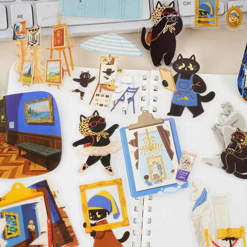 Cats Walking Series Sticker featuring cat designs for journaling, scrapbooking and collage