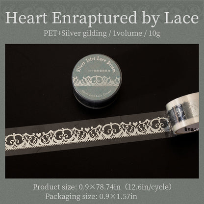 Silver Islet Lace Dream Series Silver Stamping PET Tape