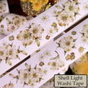 Whole Roll 5cm*5m Brown Tea Shadow Die Cutting Shell Light Washi/PET Tape