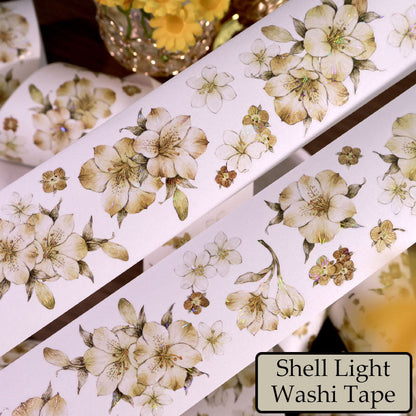 Whole Roll 5cm*5m Brown Tea Shadow Die Cutting Shell Light Washi/PET Tape