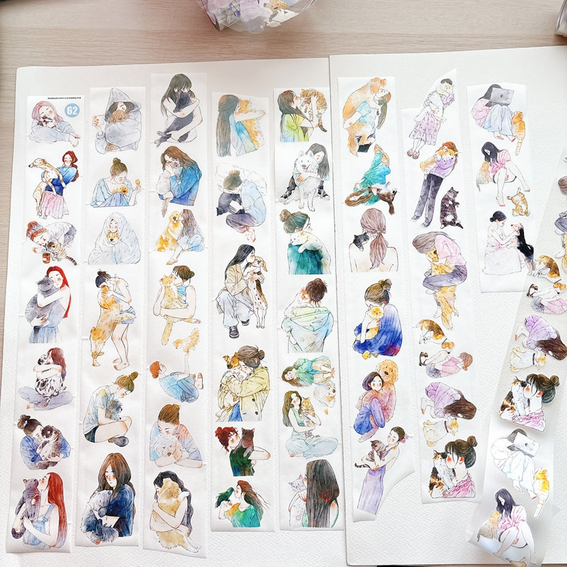 Whole Roll 6cm*10m Pet Companionship Die Cutting Washi/PET/Fog PET Tape