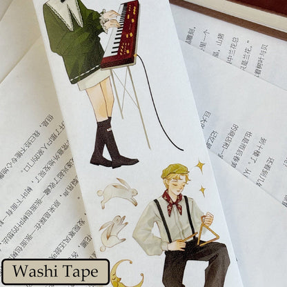 Whole Roll 6cm*5m Fingertip Glimmer Die Cutting Washi/PET/Shell Light PET Tape