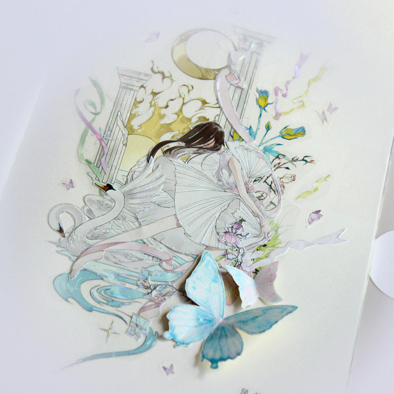 Whole Roll 4.8cm*10m Daydream Dance Glass Light PET Tape