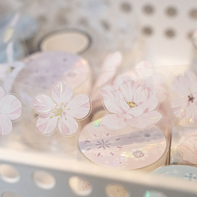 3.2cm*200cm Sunny Day Die Cutting Shell Light PET Tape featuring sun, and light designs for journaling, scrapbooking and collage