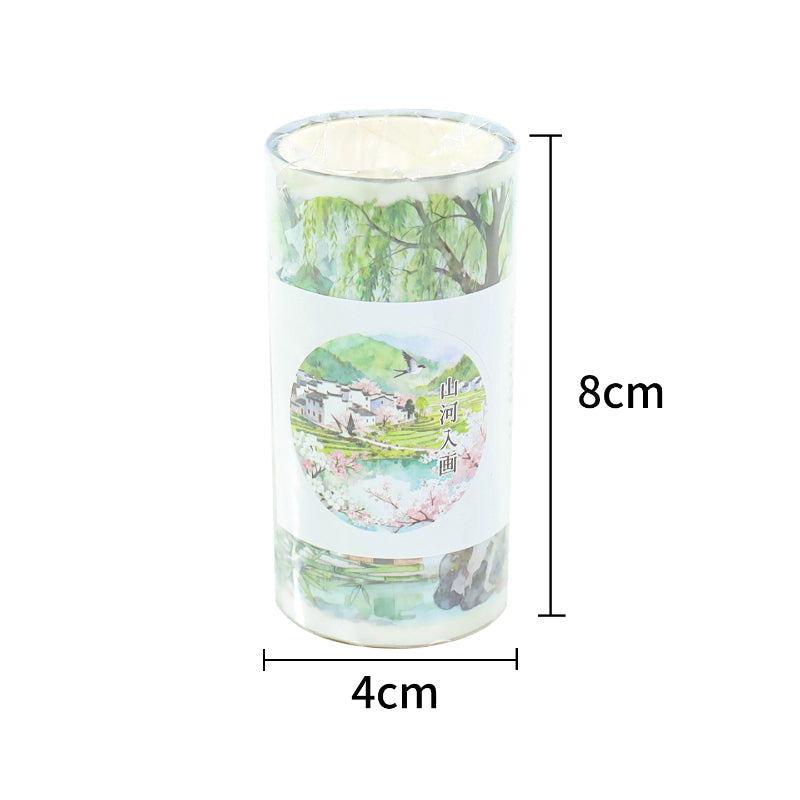 Landscapes Come To Life Shell Light PET Tape featuring light designs for journaling, scrapbooking and collage