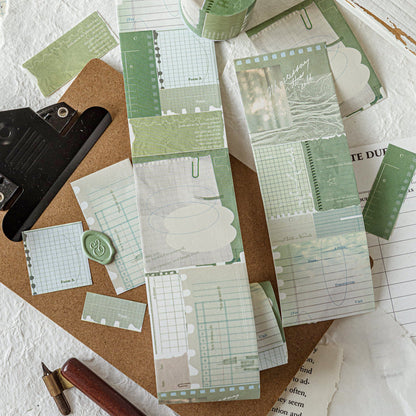 Collage Gallery Series Die Cutting White Kraft Paper Tape featuring white designs for journaling, scrapbooking and collage