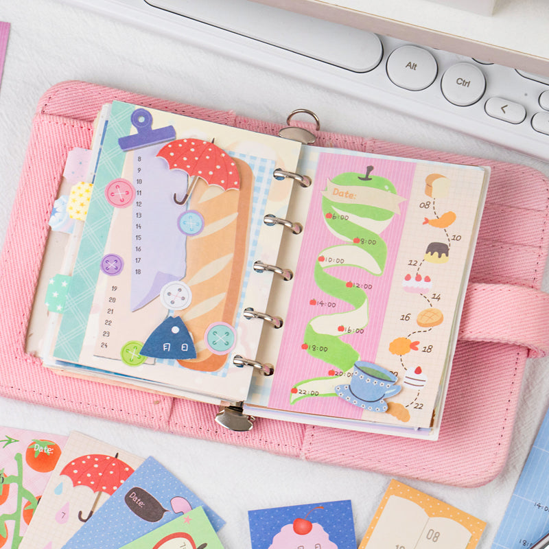 Daily Notes Series Sticker Book featuring book designs for journaling, scrapbooking and collage
