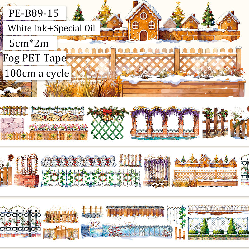 Autumn snow Fog PET Tape featuring autumn, and snow designs for journaling, scrapbooking and collage
