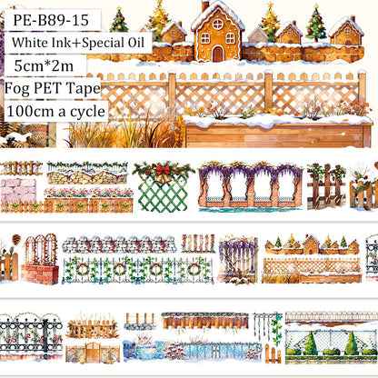 Autumn snow Fog PET Tape featuring autumn, and snow designs for journaling, scrapbooking and collage