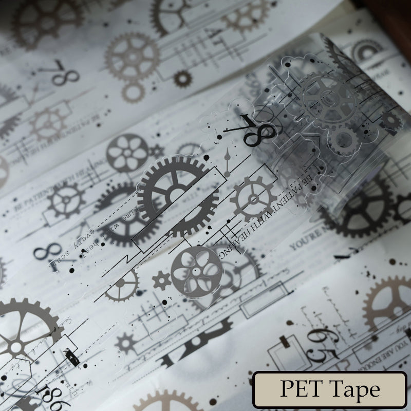Whole Roll 6cm*6m Gear line pattern Die Cutting Washi/PET Tape