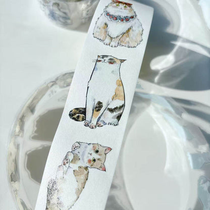 3.5cm*250cm kitty Die Cutting Washi/PET/Fog PET Tape for journaling, scrapbooking and collage