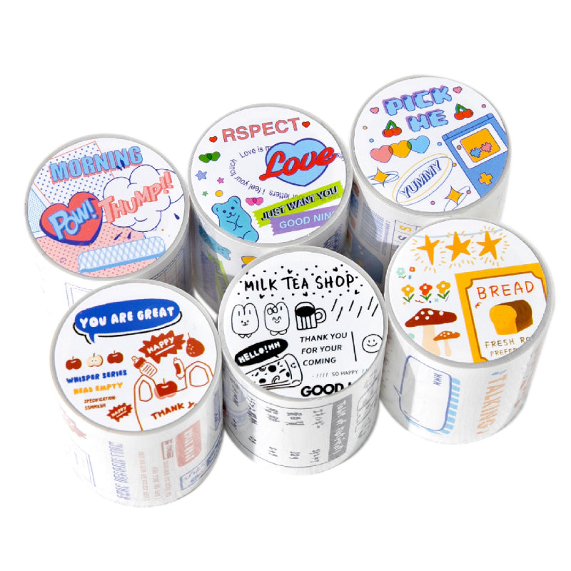 Half sugar market series Die Cutting Self-adhesive Tape for journaling, scrapbooking and collage