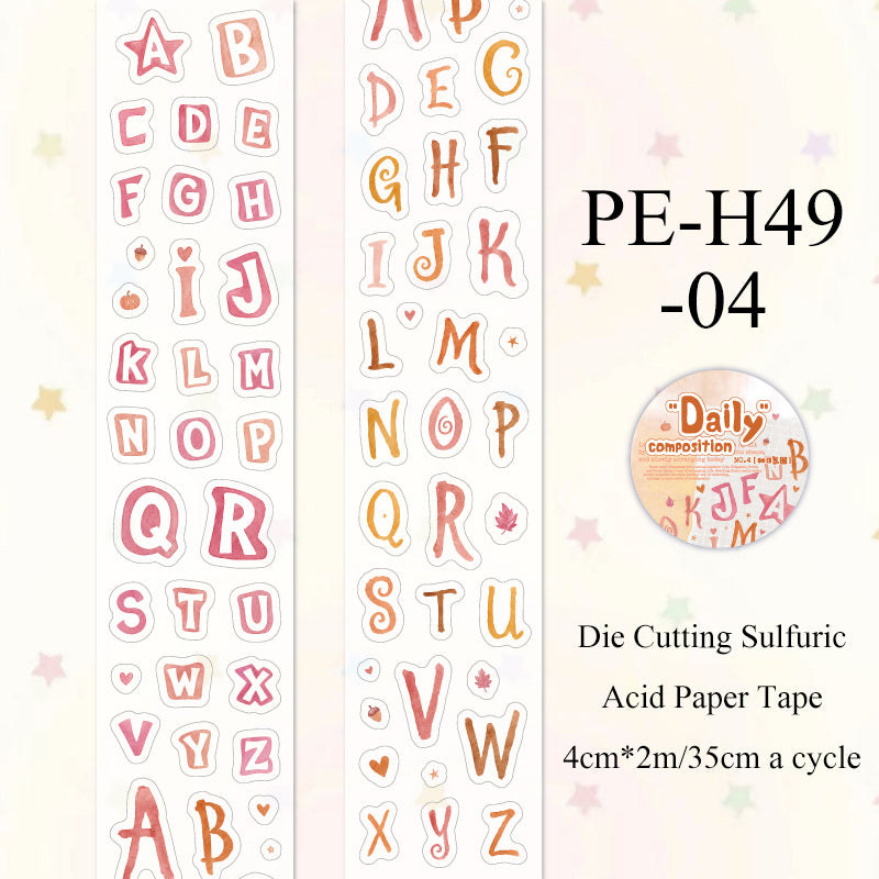 Daily Composition Series Die Cutting Sulfuric Acid Paper Tape