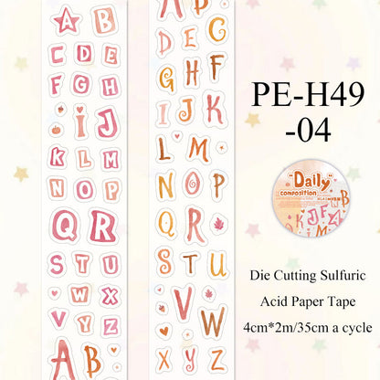Daily Composition Series Die Cutting Sulfuric Acid Paper Tape