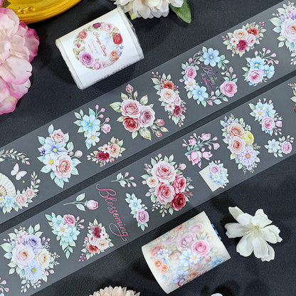 Flower Language Diary Shell Silver Fog PET Tape