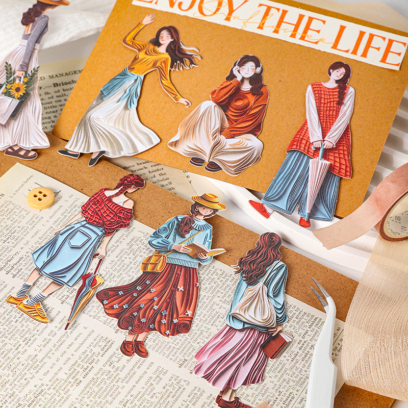Poetic Girl Series Sticker featuring girl designs for journaling, scrapbooking and collage