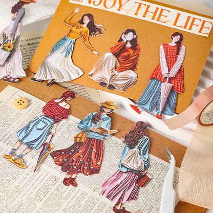Poetic Girl Series Sticker featuring girl designs for journaling, scrapbooking and collage