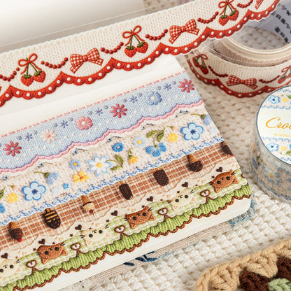 Crochet Tales Series PET Tape featuring tale designs for journaling, scrapbooking and collage