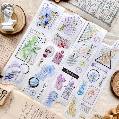 Whole Roll 6.5cm*5m Memoirs of Old Dreams Die Cutting Washi/Fog PET Tape featuring dream, and old designs for journaling, scrapbooking and collage