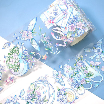 Romantic letter Washi/Shell Light PET Tape featuring romantic, letter, and light designs for journaling, scrapbooking and collage