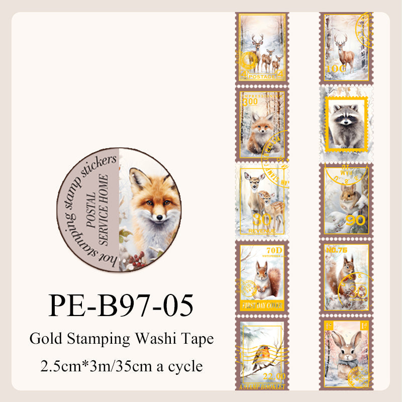 Postal Home Series Gold Stamping Washi Tape