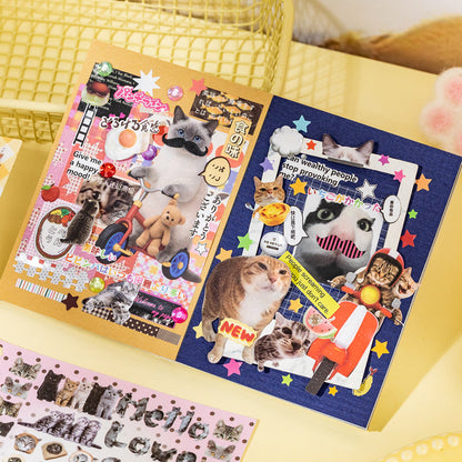 Meow Words Series Sticker Book featuring book designs for journaling, scrapbooking and collage