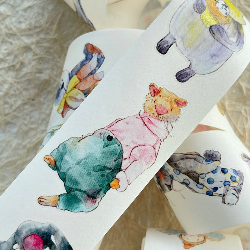 4cm*333cm Cute doll Die Cutting Washi/PET/Fog PET Tape for journaling, scrapbooking and collage
