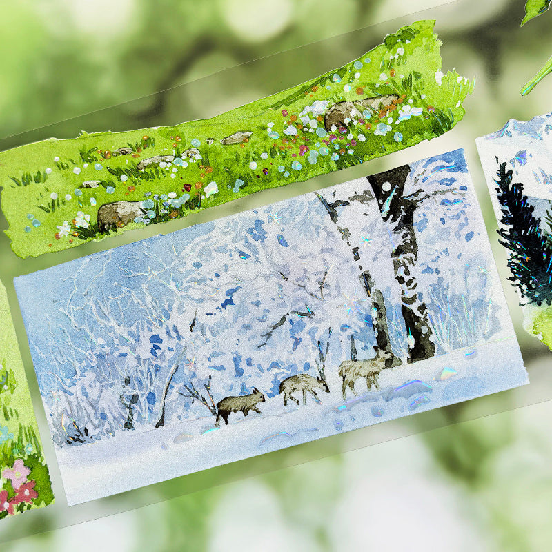 7cm*100cm Cloudside Ranch Shell Light PET Tape featuring cloud, and light designs for journaling, scrapbooking and collage