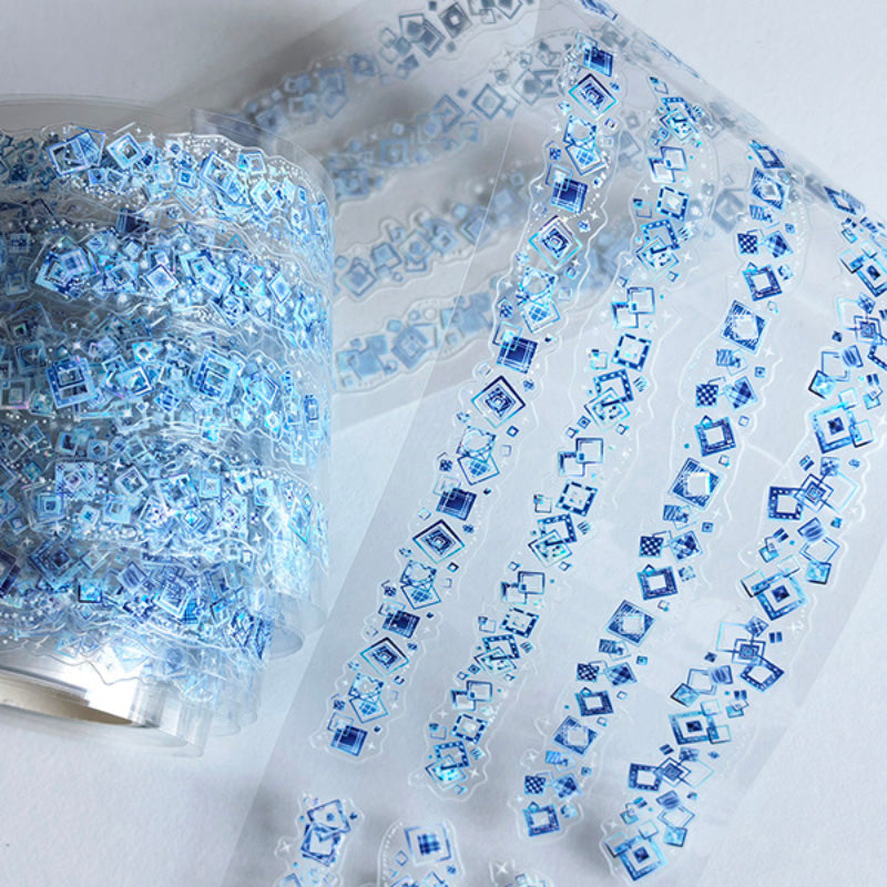 6cm*90cm Light Year Cube Die Cutting Shell Light PET Tape featuring light designs for journaling, scrapbooking and collage