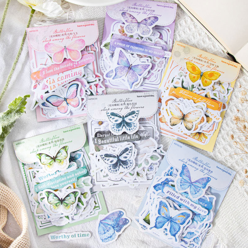 Flower butterfly sleep Sticker