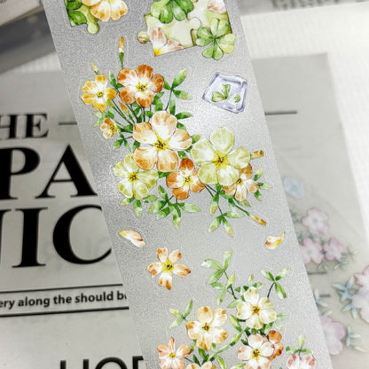 Whole Roll 5cm*5m Flourishing Beautiful Die Cutting Washi/PET/Flash PET Tape for journaling, scrapbooking and collage