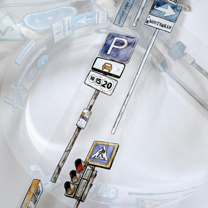 Whole Roll 5cm*10m Road Sign Die Cutting Washi/PET/Fog PET Tape for journaling, scrapbooking and collage