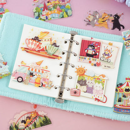 Cats Walking Series Sticker featuring cat designs for journaling, scrapbooking and collage