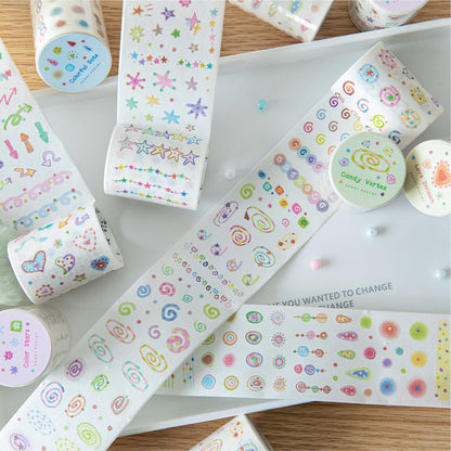 Colorful Mood Series Die Cutting Washi Tape featuring color designs for journaling, scrapbooking and collage
