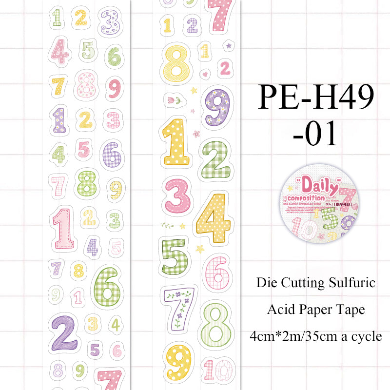 Daily Composition Series Die Cutting Sulfuric Acid Paper Tape