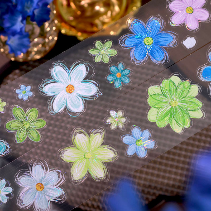 Sea Mist Flower Die-Cutting Washi Tape - Sample 120cm