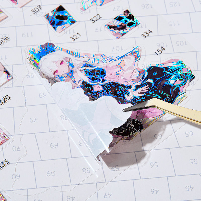 Silver Axis Suite Series 3D Sticker featuring silver designs for journaling, scrapbooking and collage