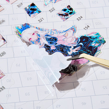 Silver Axis Suite Series 3D Sticker featuring silver designs for journaling, scrapbooking and collage