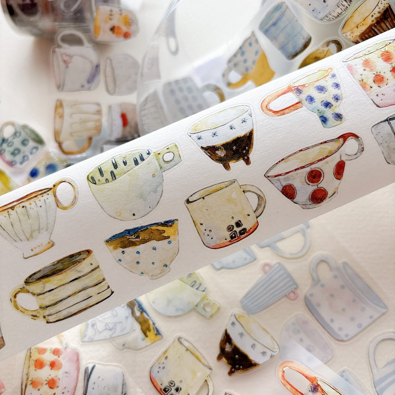 Whole Roll 5cm*5m One Cup Die Cutting Silver Stamping Washi/PET/Fog PET Tape