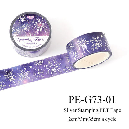 Dreaming Flowing Light Music Series Silver Stamping PET Tape