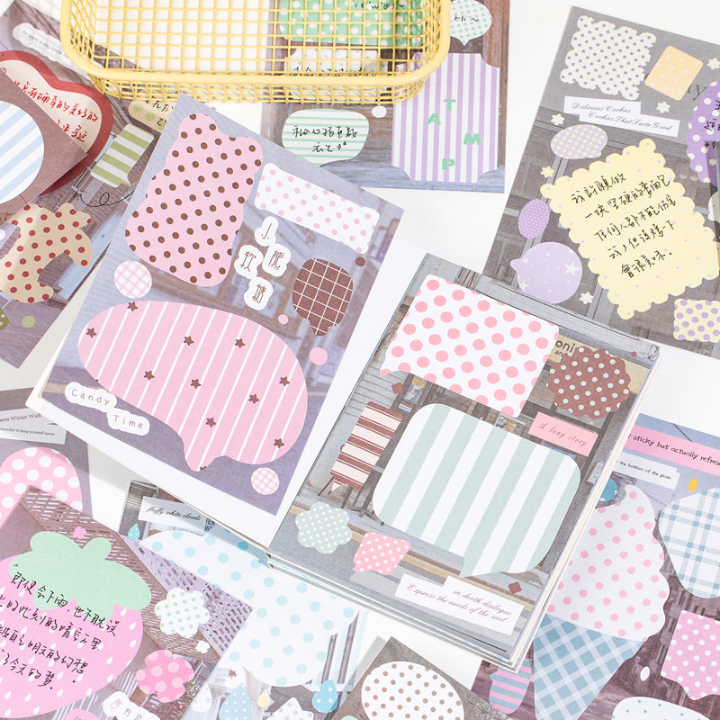 Dripping Fragments Series Sticker Book featuring book designs for journaling, scrapbooking and collage