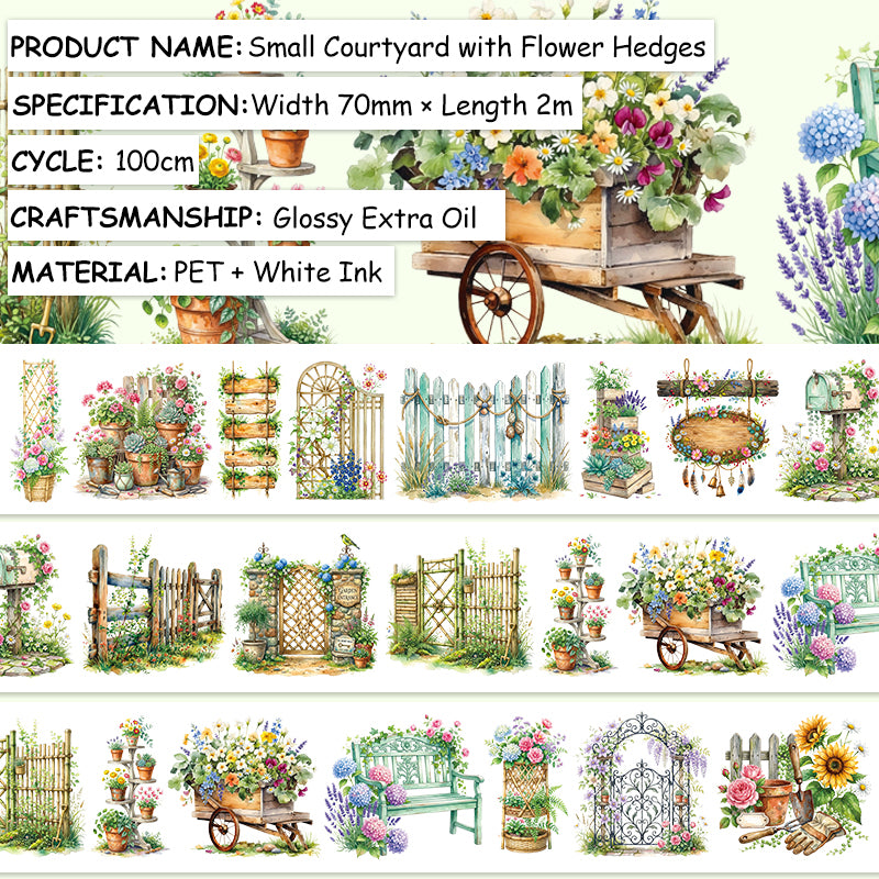 Small Courtyard Flower Hedges PET Tape