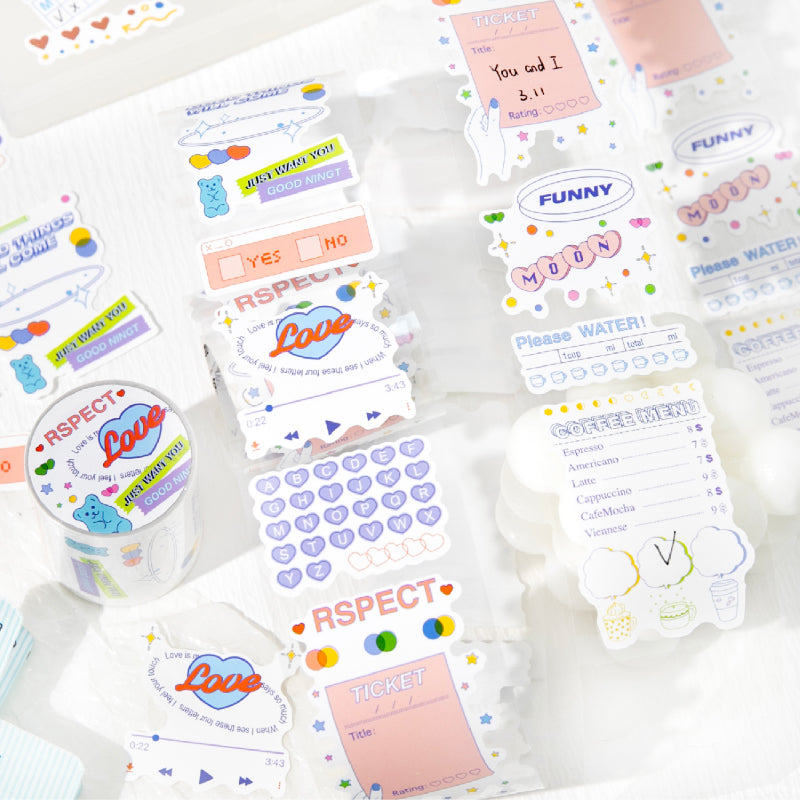 Half sugar market series Die Cutting Self-adhesive Tape for journaling, scrapbooking and collage