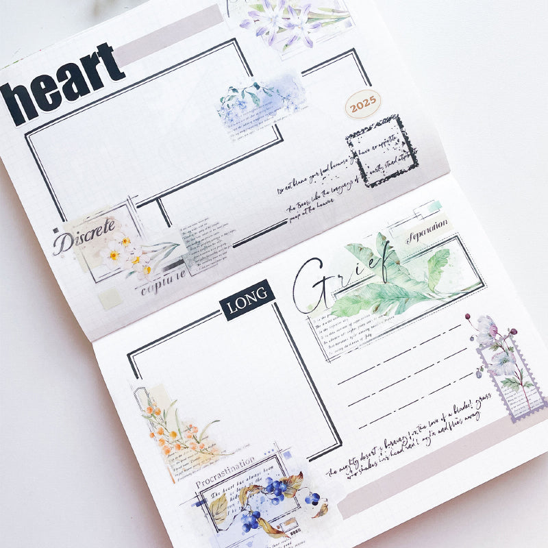6.5cm*100cm Memoirs of Old Dreams Die Cutting Washi/Fog PET Tape featuring dream, and old designs for journaling, scrapbooking and collage