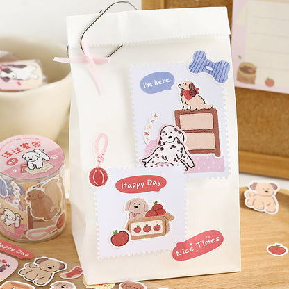 Caring Dog Series Die Cutting Synthetic Paper Tape featuring dog designs for journaling, scrapbooking and collage